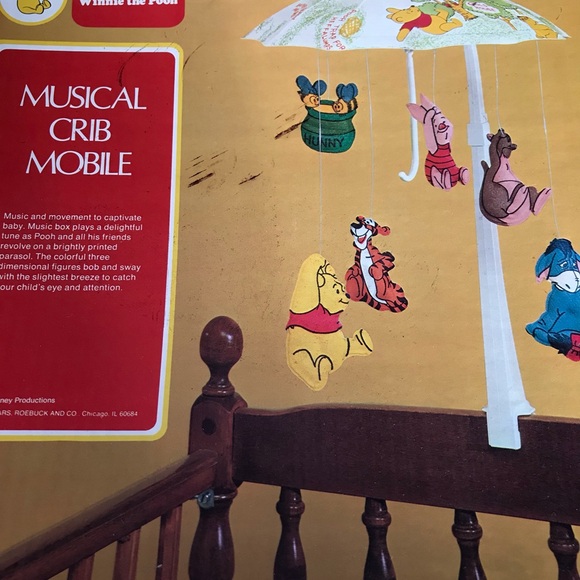 sears winnie the pooh Other - Musical Crib Mobile - Yellow & Multicolor